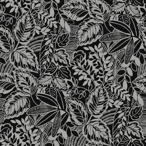 Black and Grey Vintage Batik Jungle Peel and Stick Wallpaper (Covers 28.18 sq. ft.)