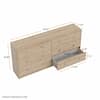 Tvilum Portland 6-Drawer Double Dresser in Oak 26.89 in. H x 56.34 in. W x 12.46 in. D 70328hlhl