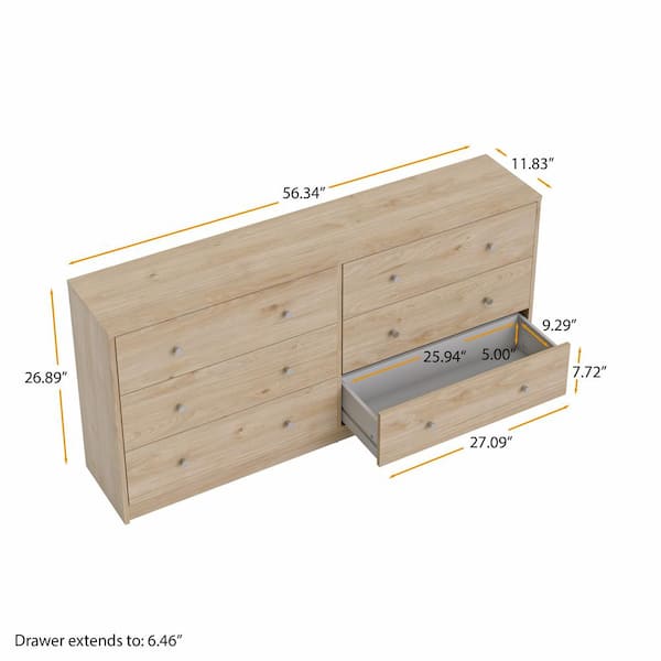 Tvilum Portland 6 Drawer Double Dresser, Jackson Hickory Tvilum Portland 6 Drawer Double Dresser, Jackson Hickory