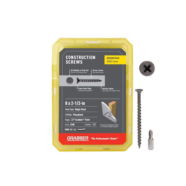 #8 2-1/2 in. Philips Bugle-Head Drywall Screws (1 lb.-Pack)