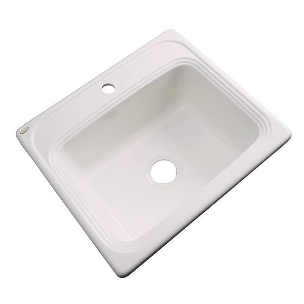 Thermocast Wellington Drop-In Acrylic 25 in. 1-Hole Single Bowl Kitchen Sink in Bone