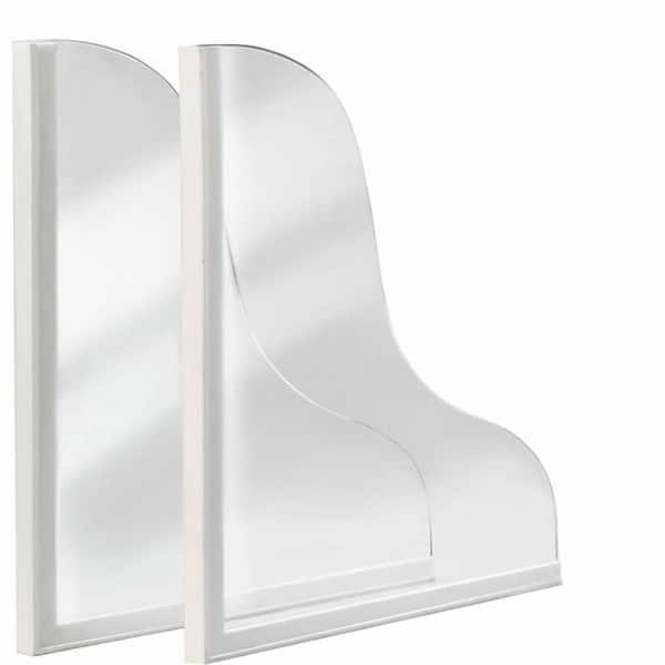 2-Pack Shower Splash Guard Series 9.5 in. W x 11.2 in. L White Bathtub Splash Guard Bathroom Accessory