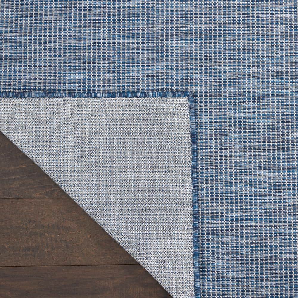 Navy Blue Flat Woven Rectangular Synthetic Rug, 4' x 6'