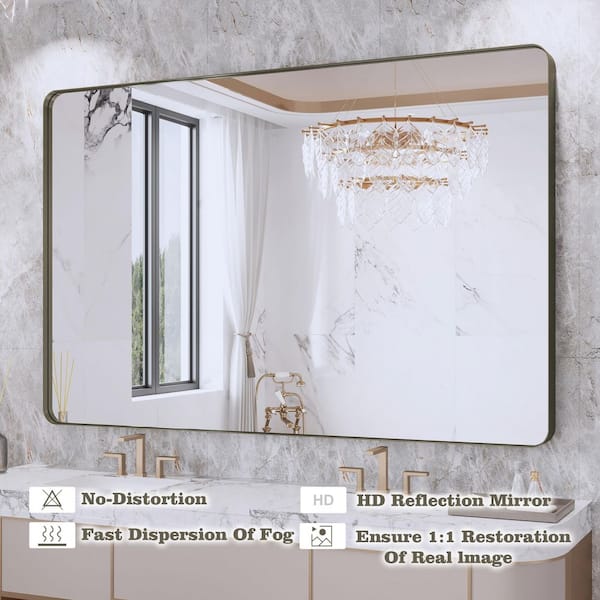 Klajowp 55 in. W x 36 in. H Rectangular Framed Wall Mounted
