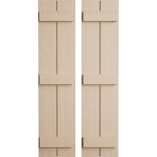Ekena Millwork 11 in. x 72 in. Timberthane Polyurethane 2-Board Joined Board-n-Batten Rough Cedar Faux Wood Shutters Pair