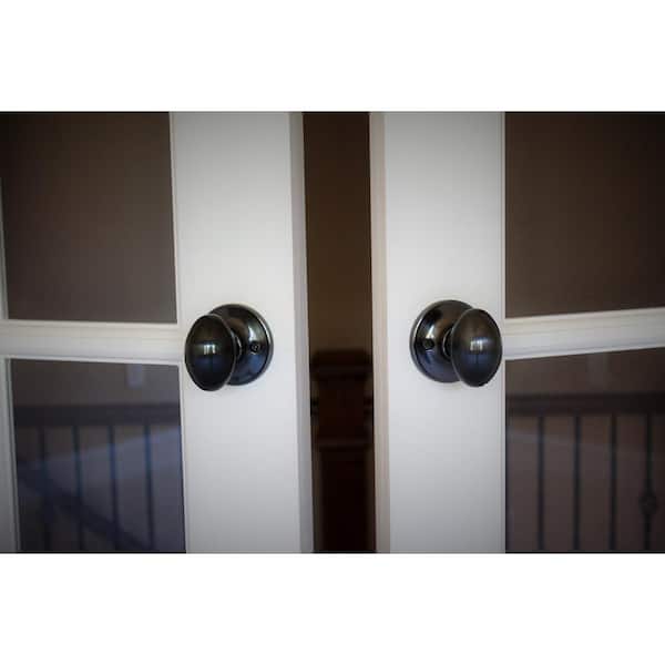 Satin Chrome Privacy Knob Set, Tulip Design Door Lock for Interior Doors  with Twist Lock Mechanism