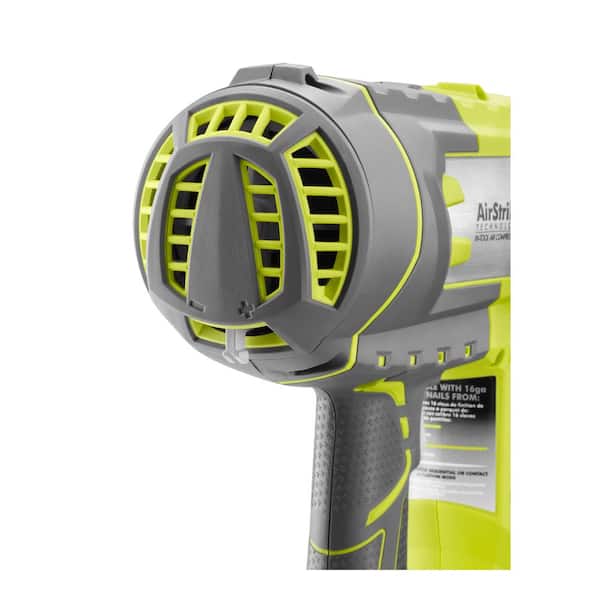 RYOBI - ONE+ 18V Cordless AirStrike 16-Gauge 2-1/2 in. Straight Finish Nailer (Tool Only) with Sample Nails