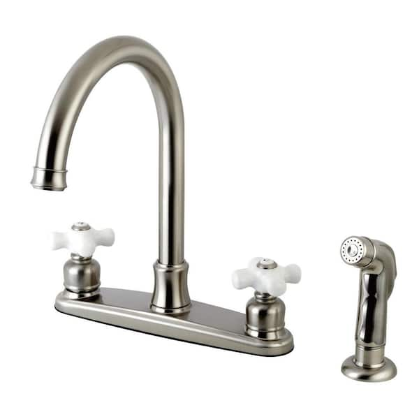 Kingston Brass Victorian 2-Handle Deck Mount Centerset Kitchen Faucets ...