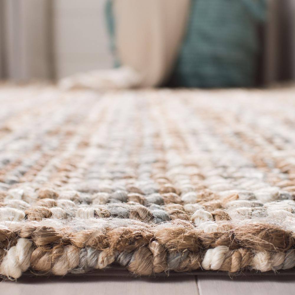 Handmade Reversible Gray and Natural Wool Area Rug