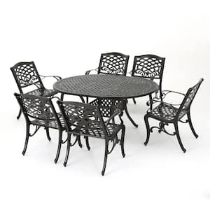 Aadhya 7-Piece Aluminum Outdoor Dining Set with Expandable Dining Table