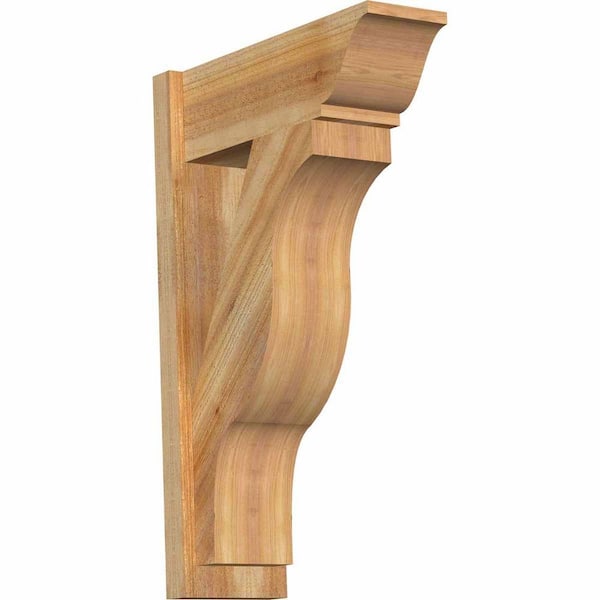 Ekena Millwork 8 in. x 34 in. x 22 in. Fuston Traditional Rough Sawn Western Red Cedar Outlooker