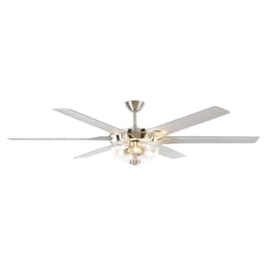70 in. Indoor Brushed Nickel Ceiling Fan with Remote Control