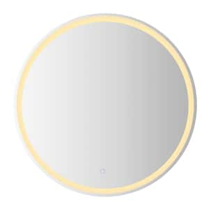 Dane 36 in. W x 36 in. H Round Frameless Antifog Front/Back-Lit Tri-Color Wall Bathroom Vanity Mirror with Smart Touch