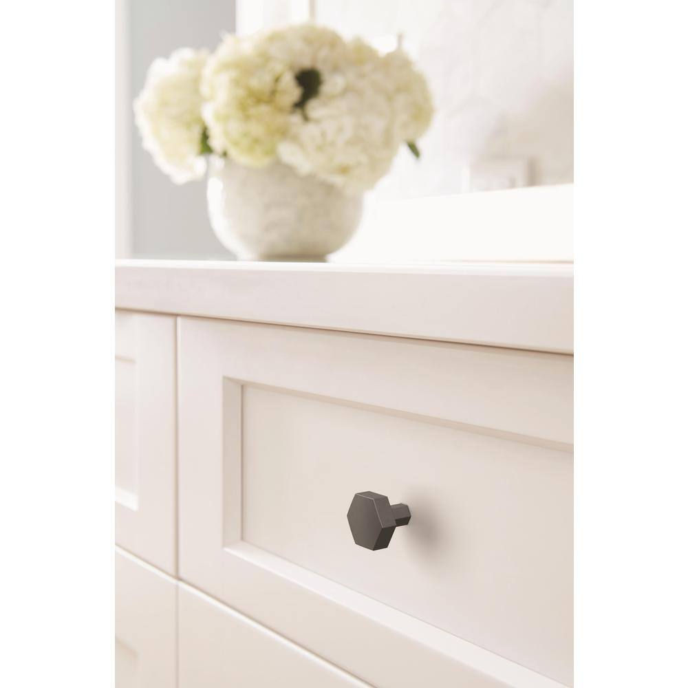Matte Black Geometric Cabinet Knob with Mounting Hardware