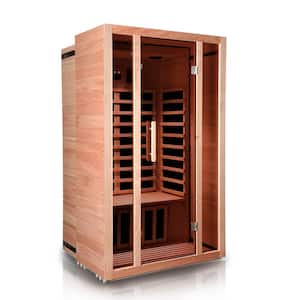 2-Person Extendable Indoor FAR Infrared Sauna Bluetooth Compatible with 6-Carbon Heaters
