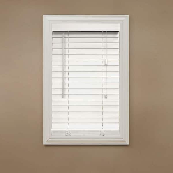 Home Decorators Collection White 2 in. Faux Wood Blind - 13.5 in. W x 72 in. L (Actual Size 13 in. W x 72 in. L )