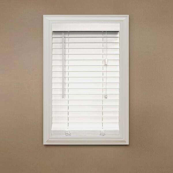 Home Decorators Collection White 2 in. Faux Wood Blind - 14 in. W x 72 in. L (Actual Size 13.5 in. W x 72 in. L )