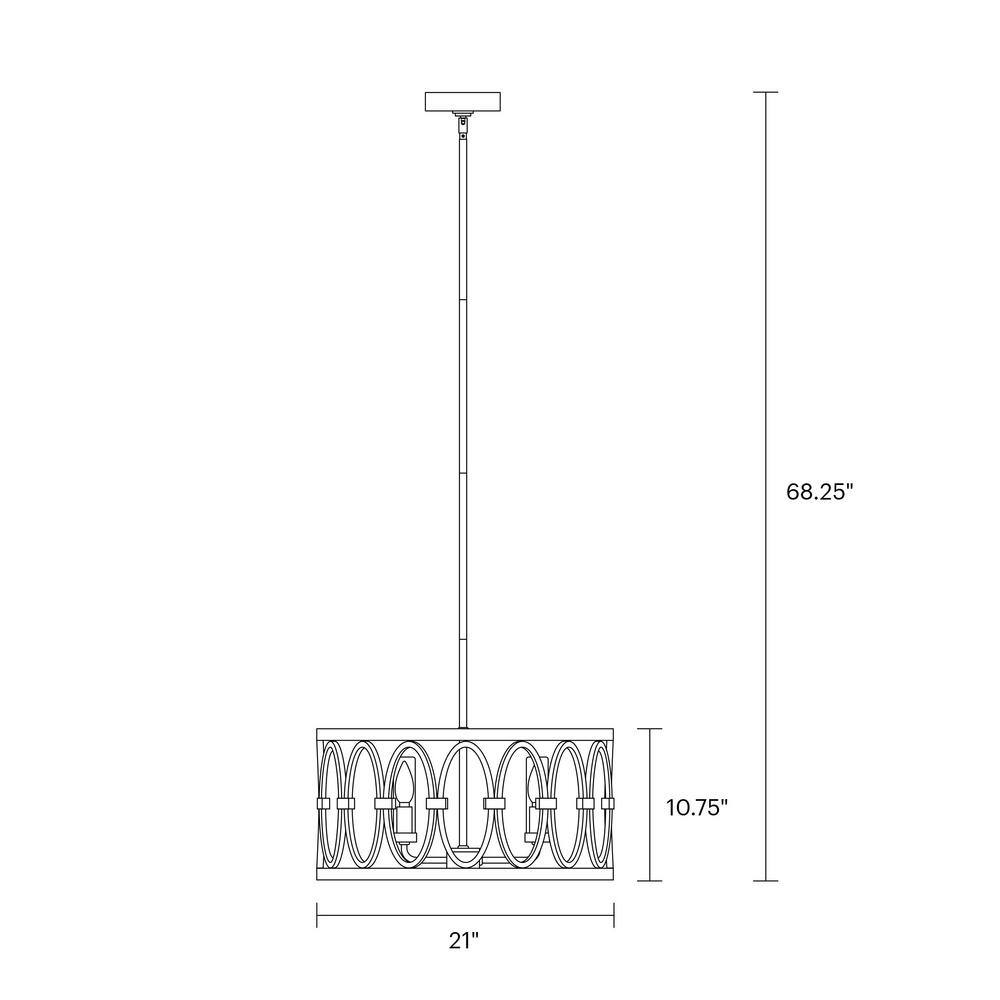 Patrice Deep Abyss 5-Light Chandelier with Oval Motifs
