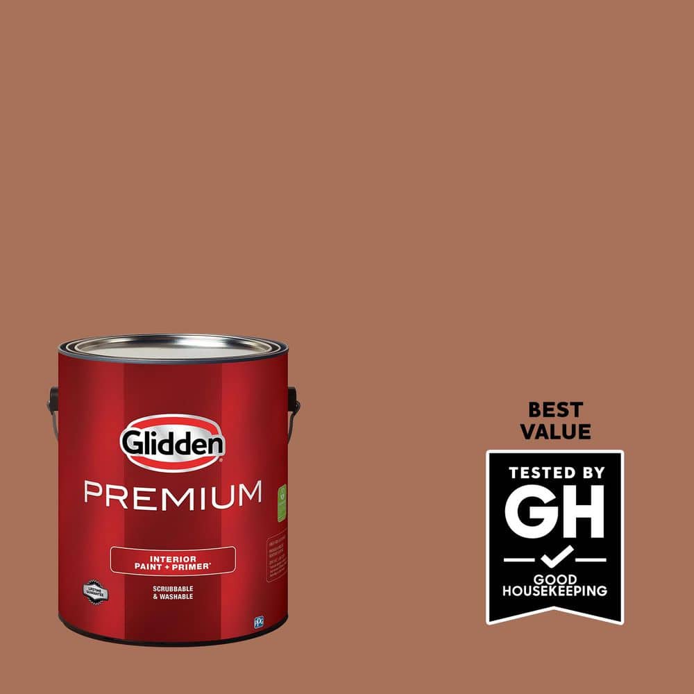 Glidden Premium 1 gal. PPG1068-6 Nutmeg Satin Interior Latex Paint