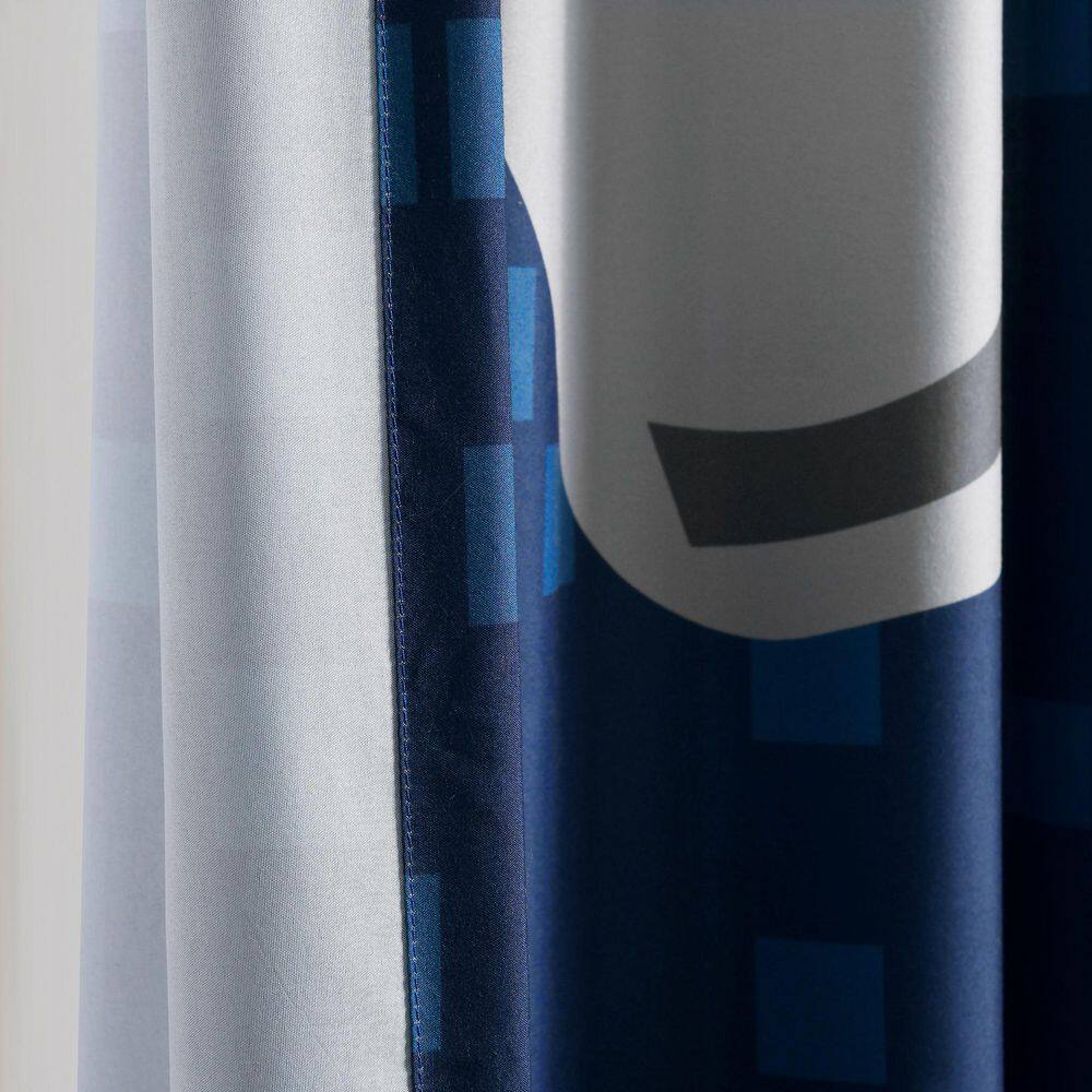 Navy Polyester Video Game Blackout Window Panels for Kids