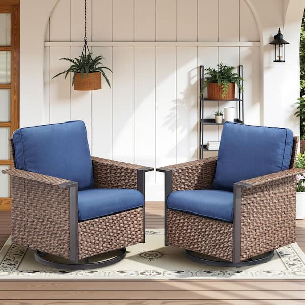 JOYSIDE 3-Piece Wicker Outdoor Rocking Chair Patio
