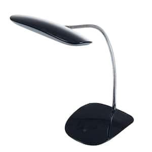 12.5 in. Black Desk Lamp with Touch Activated 18 LED USB