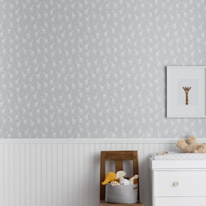 Giraffe Gray Peel and Stick Removable Wallpaper Panel (covers approx. 26 sq. ft.)