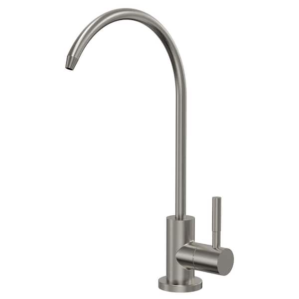10 in. Round RO Reverse Osmosis Drinking Water Filter Single Handle Deck Mount Standard Kitchen Faucet in Brushed Nickel