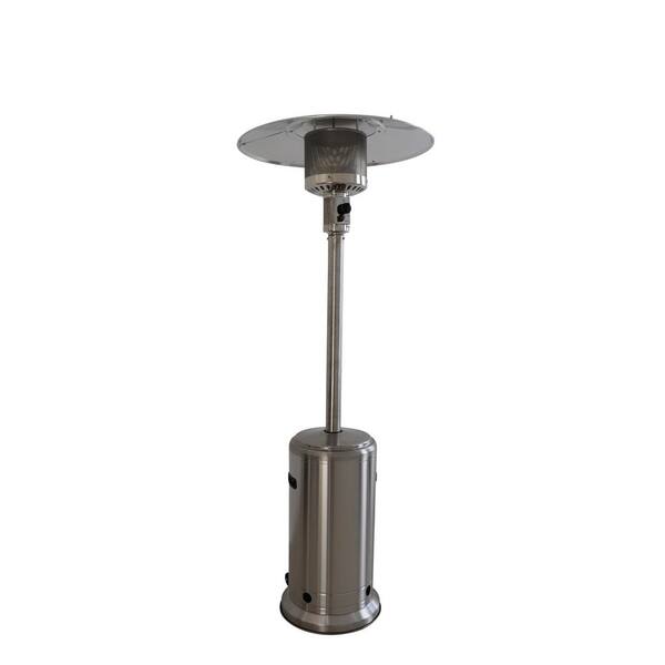 46000 BTUs Aluminum Propane Standing Patio Heater with Wheels, Gray