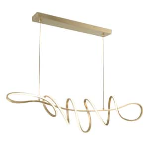 Astor By Robin Baron 1-Light Integrated LED Soft Gold Statement Island Chandelier for Living Room