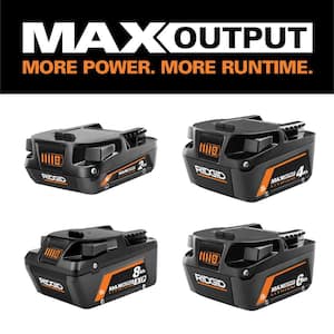 18V Lithium-Ion MAX Output 8.0 Ah, MAX Output 6.0 Ah, MAX Output 4.0 Ah, and MAX Output 2.0 Ah Batteries