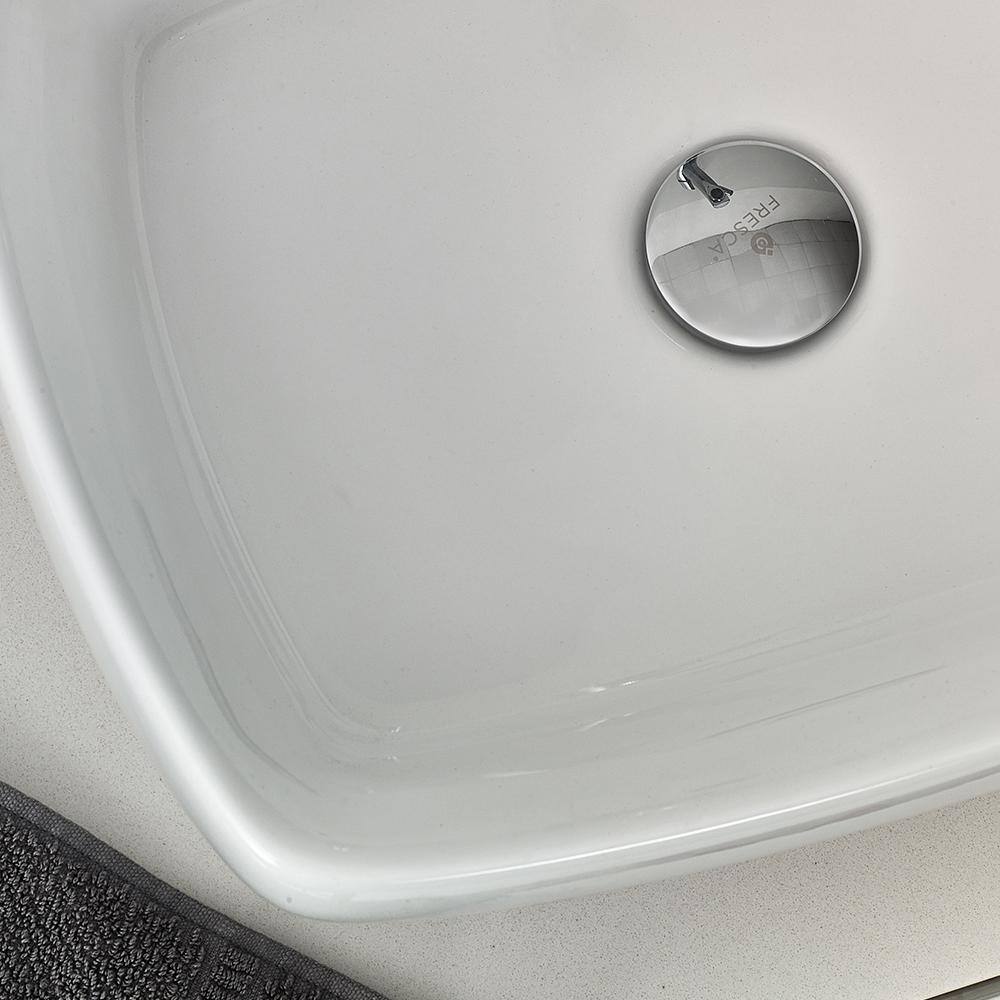 48" White Quartz Stone Wall-Mount Vanity with Vessel Sink