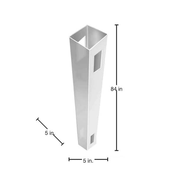 Barrette Outdoor Living 5 in. x 5 in. x 8.5 ft. White Vinyl Fence Line Post