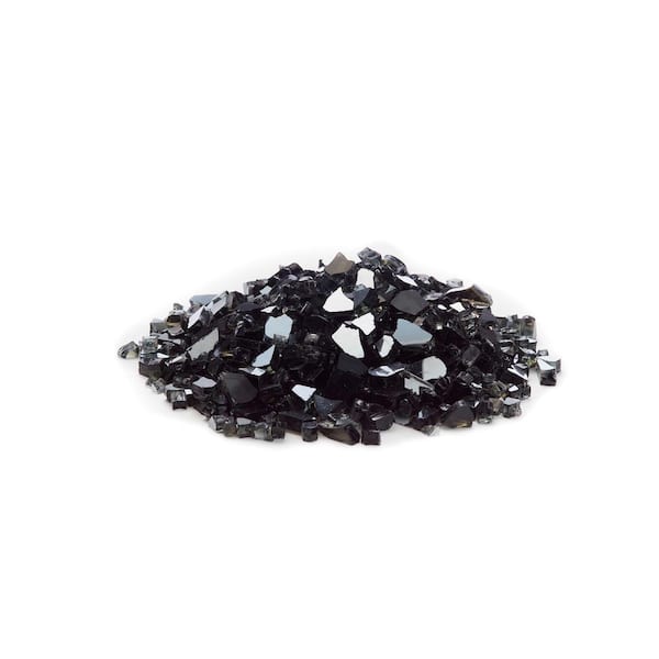 Exotic Fire Glass 14 In Black Tempered Reflective Fire Glass 10 Lbs Bag Eg10 R03 The Home 7104