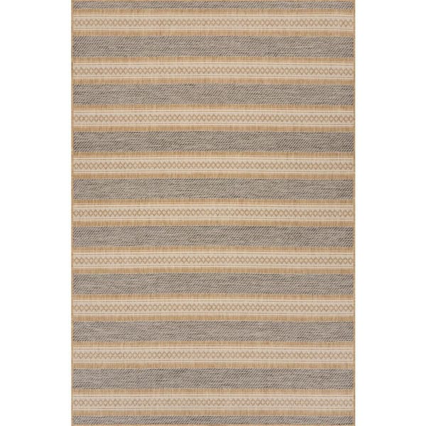 Riselia Abstract Grey 4 ft. x 6 ft. Outdoor Area Rug