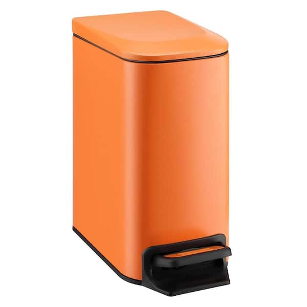 1.6 Gallon Rectangle Stainless Steel Trash Can,Orange