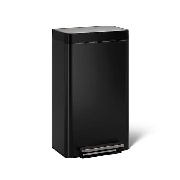 KOHLER 8 Gal. Loft Stainless Steel Trash Can in Black Stainless K