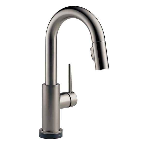 Delta Trinsic Single-Handle Bar Faucet with Touch2O Technology in Black Stainless