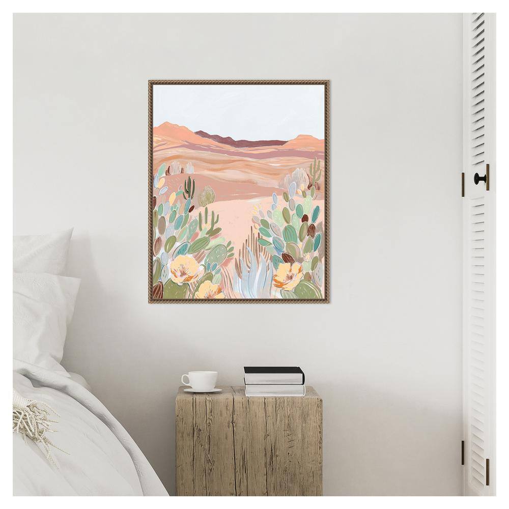 Warm Sunbaked Desert II Abstract Expressionism Canvas Art with Bronze Frame