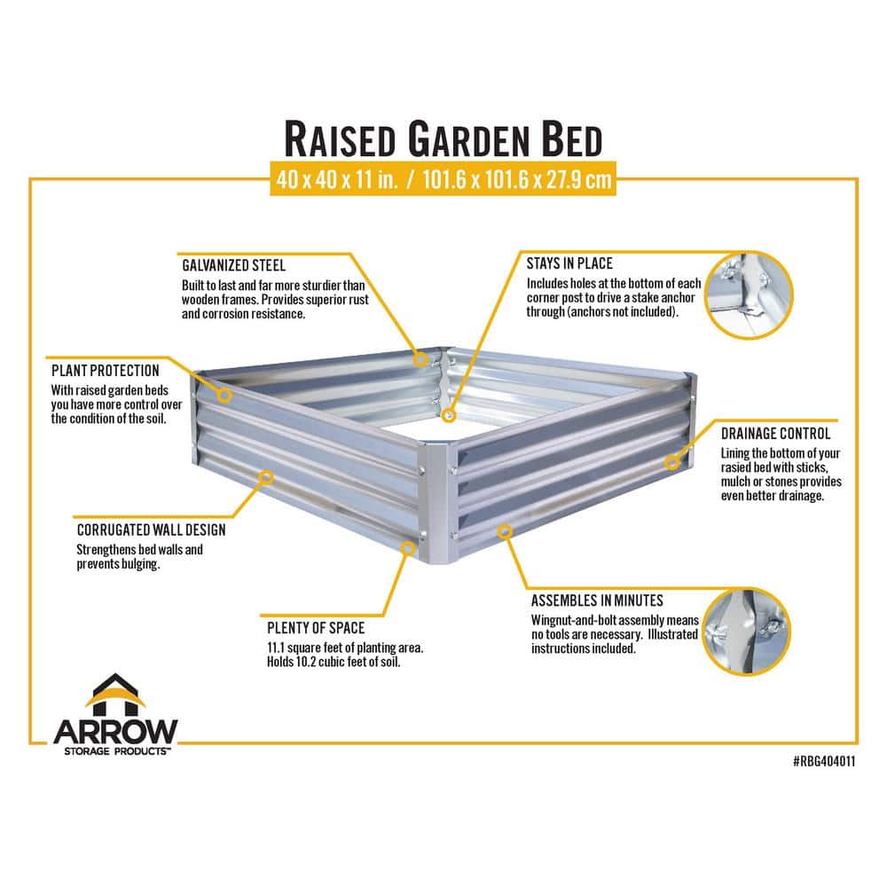Galvanized Steel Raised Garden Bed for Outdoor Yard