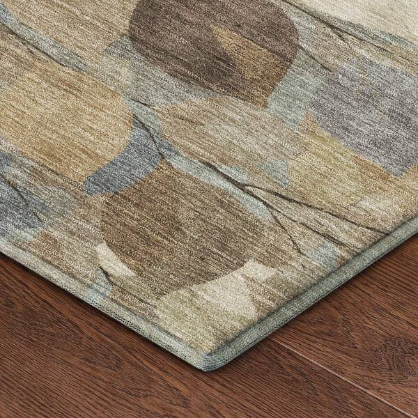 Mayfield Premium Machine Washable Abstract AMF2444 Beige 10 ft. x 14 ft. Area Rug