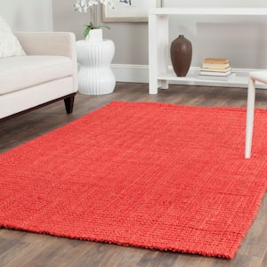 Natural Fiber Red Doormat 2 ft. x 4 ft. Solid Area Rug