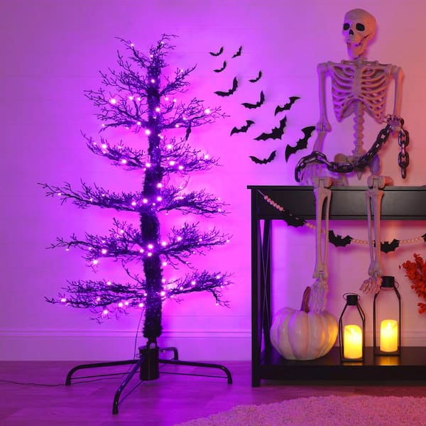 Haunted Hill Farm 5-ft. Dancing Halloween Tree with Purple LED 