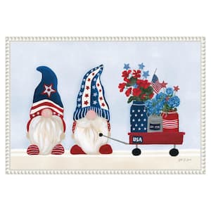 American Gnome I by Yvette St. Amant 23-in. W x 16-in. H. Canvas Wall Art Print Framed in White