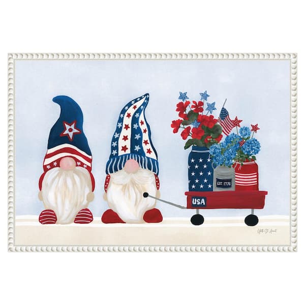 American Gnome I by Yvette St. Amant 23-in. W x 16-in. H. Canvas Wall Art Print Framed in White