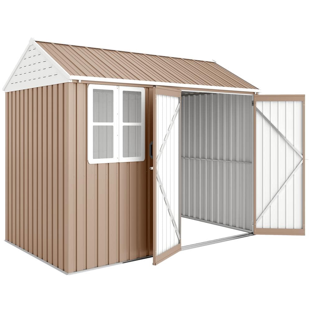 8 ft. W x 6 ft. D Metal Garden Storage Shed, Extra Large Outdoor