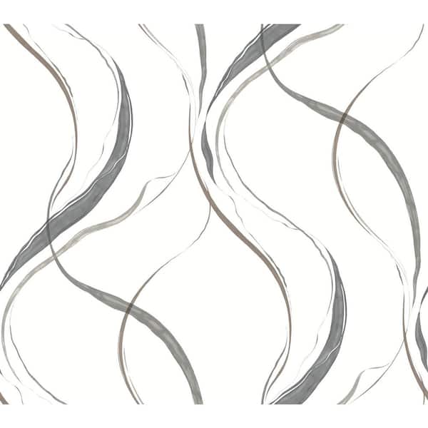 Ink Flow Black and Cocoa Wallpaper Roll