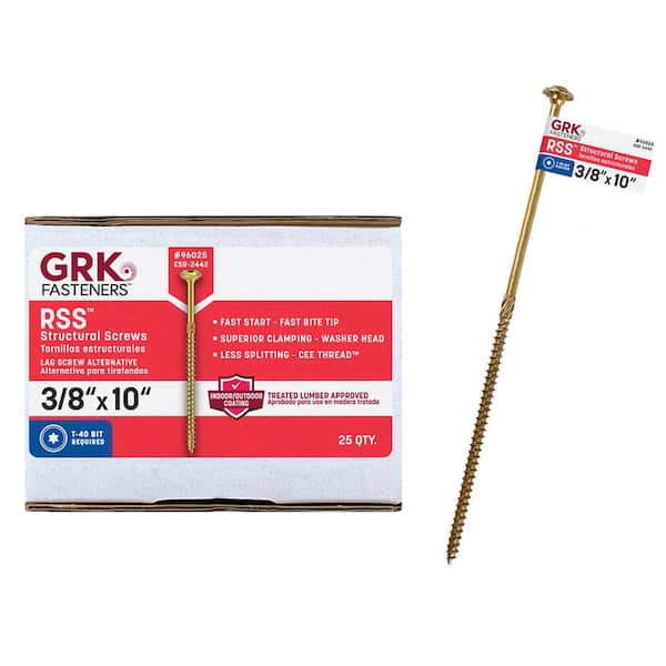 3/8 in. x 10 in. Star Drive Low Profile Washer Head RSS Alternative Lag Screw