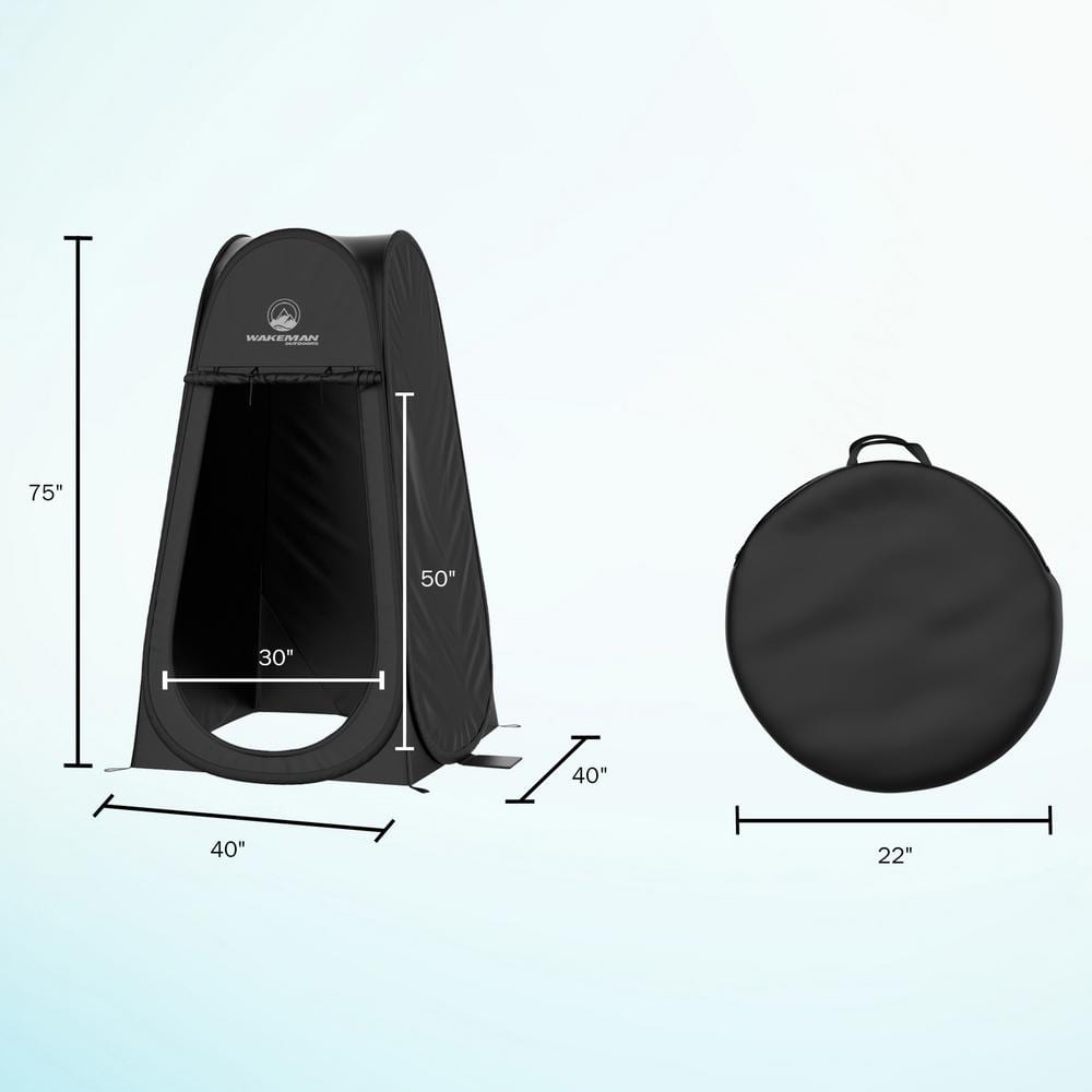 Black Portable Pop Up Privacy Tent with Zippered Door