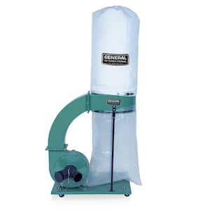 1.5 HP 14-Amp Commercial Dust Collector with 2 Micron Bag (120V 1Phase)